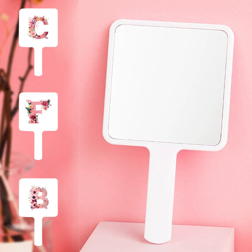 Beauty Makeup Names - Handle Handheld Makeup Vanity Mirror Square