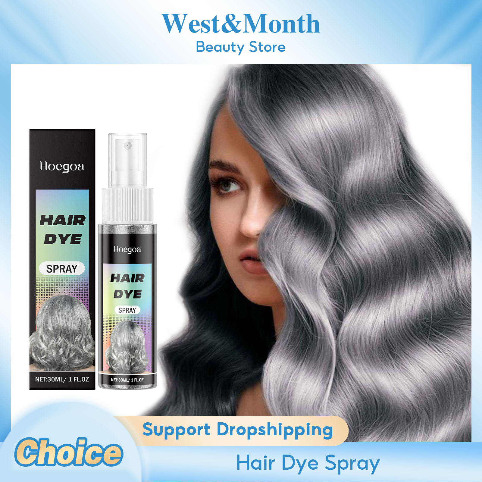 Beauty Makeup Fashion - Temporary Hair Color Spray Silver Gray