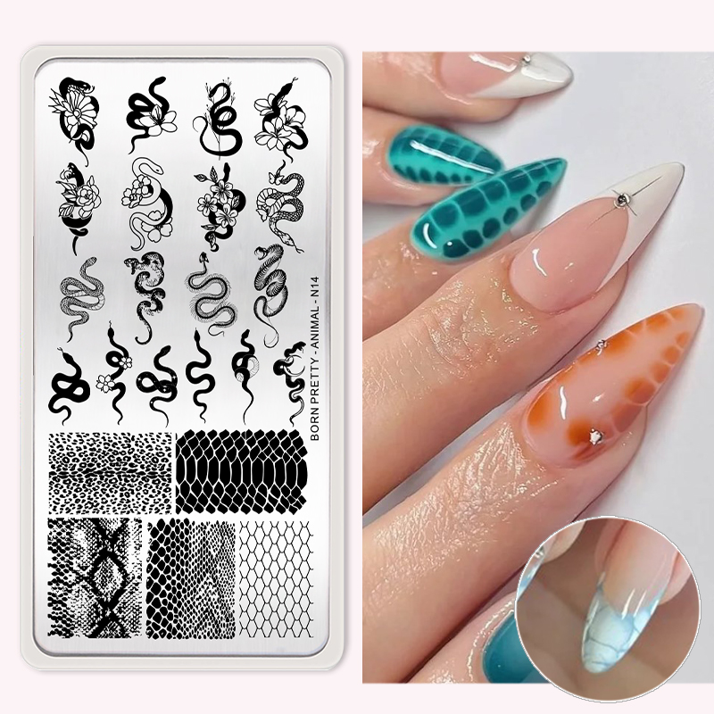 Nail Art Stamping Kit - BORN PRETTY Snake Nail Stamping Plates
