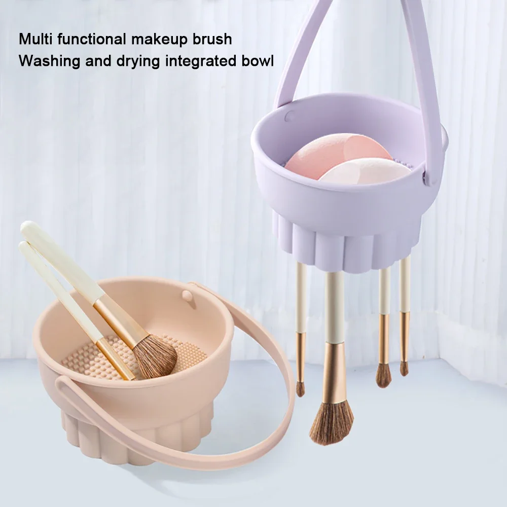 Blush Brush Kabuki - 1PC Silicone Washing Bowl Makeup Brush