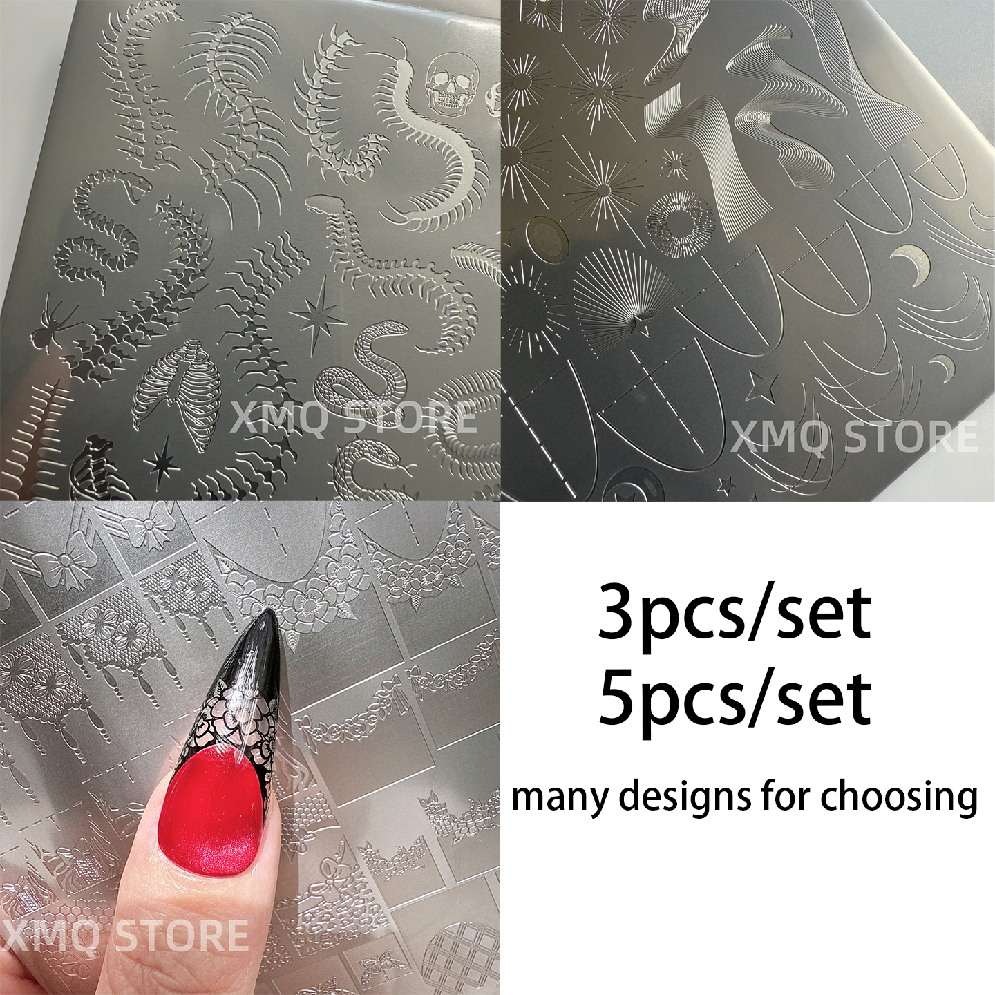 Nail Art Stamping Kit - XMQ NAIL ART STAMPING PLATES 3PCS/SET