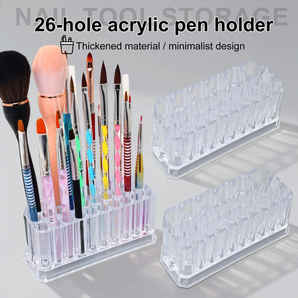 Beauty Home Makeup - 26 Holes Acrylic Nail Brushes Organizer
