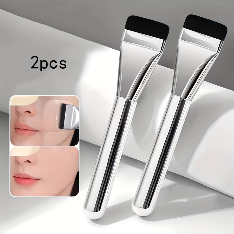 Beauty Queen Makeup - 2PcsMulti-Use Foundation Ultra-Fine, Hypoallergenic Nylon Bristle