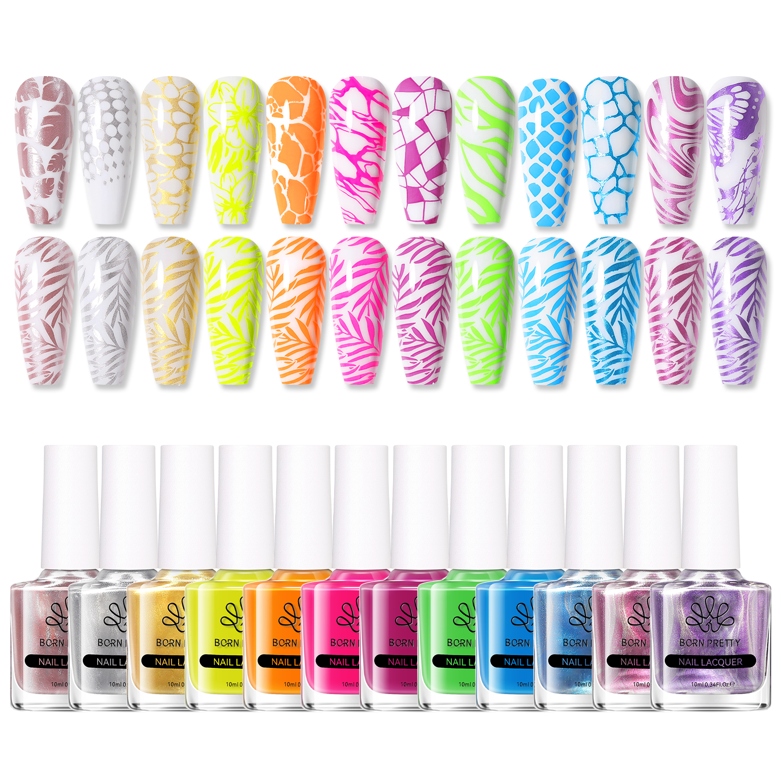 BORN PRETTY 4/6/8pcs Black Whi – Nail Art Stamping Kit recenzja i cena