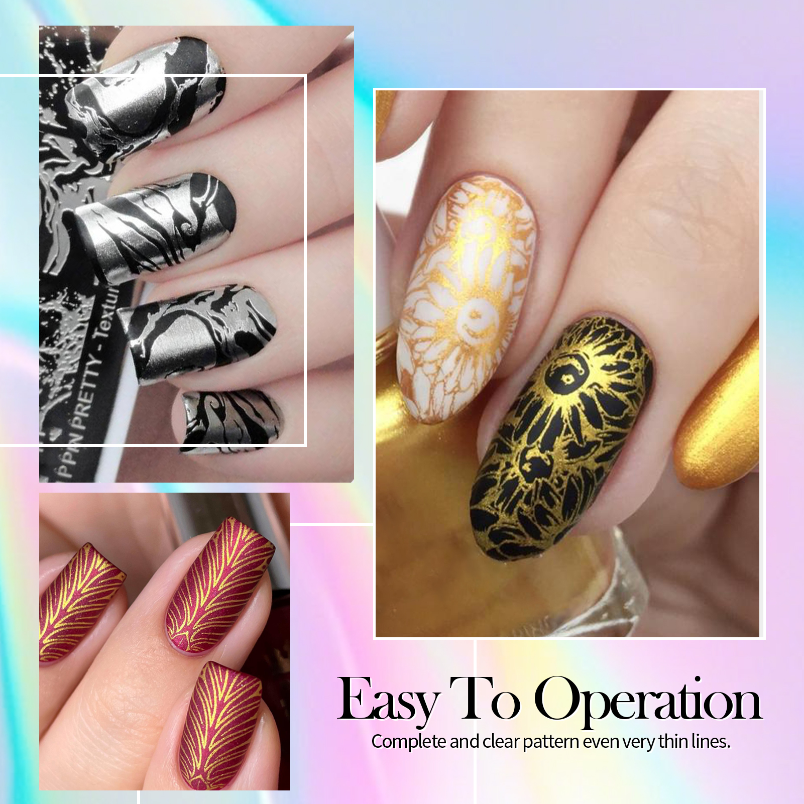 BORN PRETTY 4/6/8pcs Black Whi – Nail Art Stamping Kit recenzja i cena