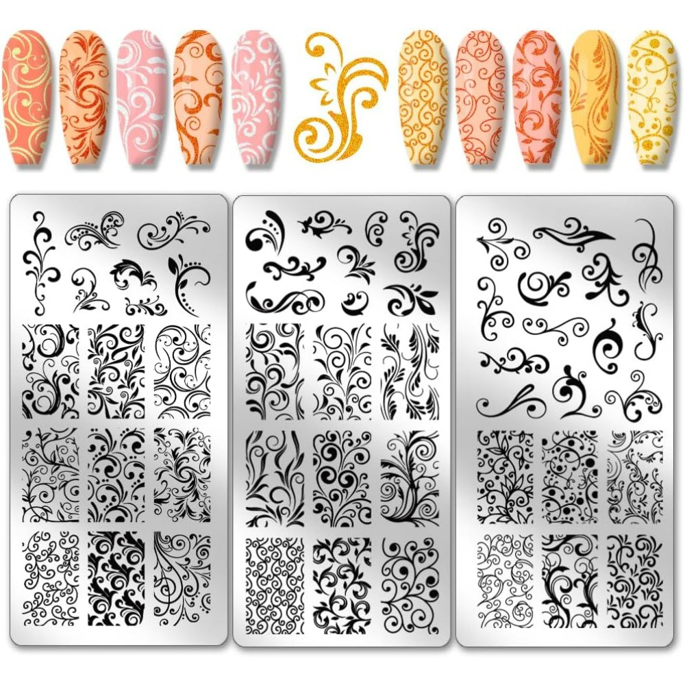 3pcs Swirl Pattern Nail Art Te – Nail Art Stamping Kit recenzja i cena