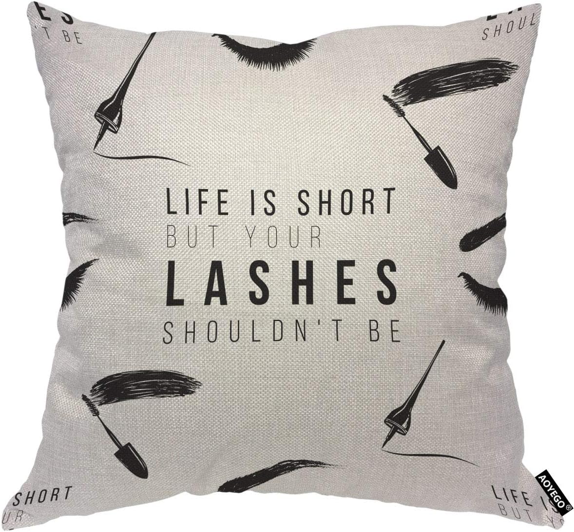 Funny Eyelash Quote Pillow Cov – Beauty And Makeup Quotes recenzja i cena