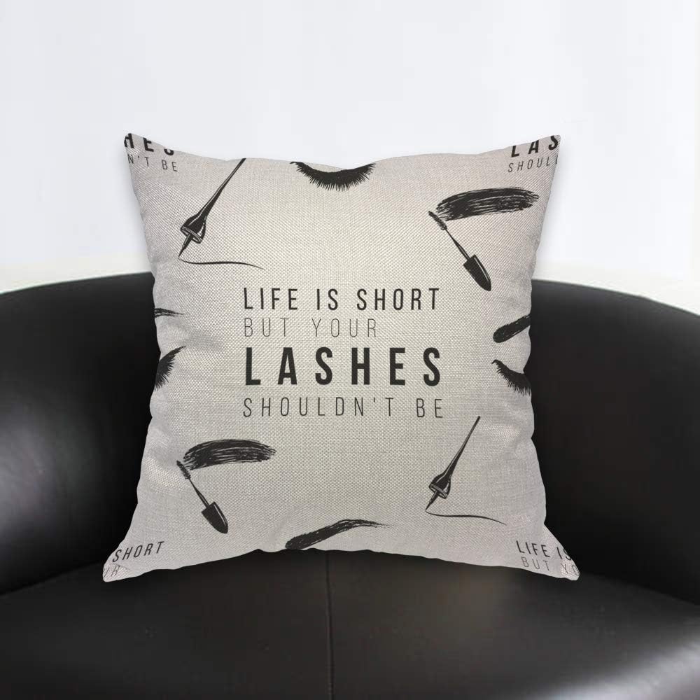 Funny Eyelash Quote Pillow Cov – Beauty And Makeup Quotes recenzja i cena