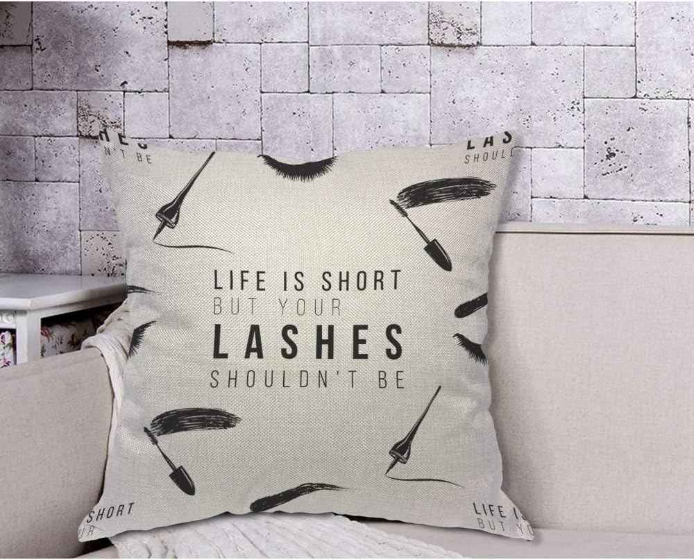 Funny Eyelash Quote Pillow Cov – Beauty And Makeup Quotes recenzja i cena