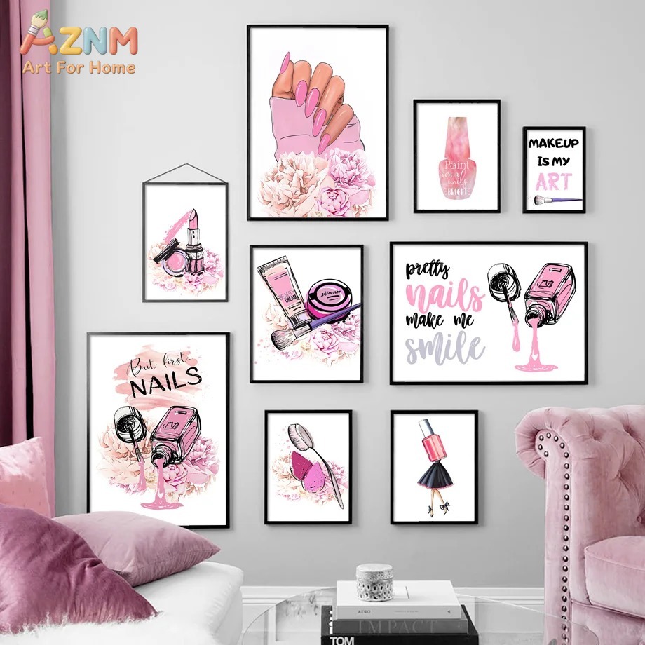 AZNM Pink Nail Makeup Canvas W – Beauty And Makeup Quotes recenzja i cena