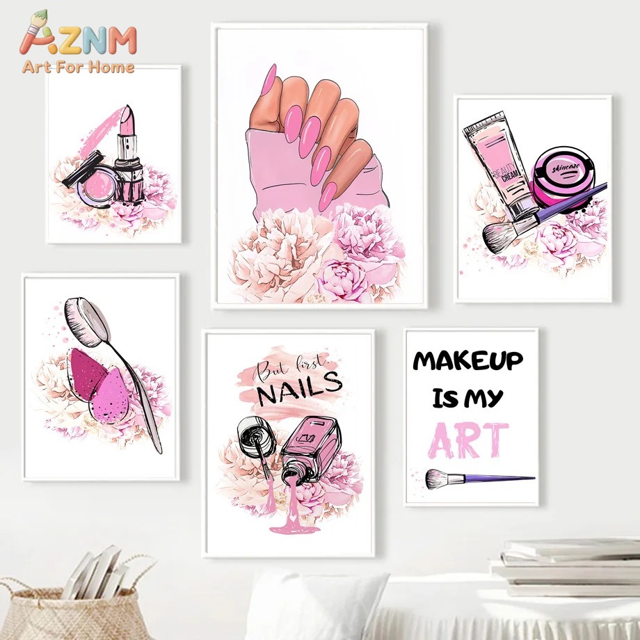 AZNM Pink Nail Makeup Canvas W – Beauty And Makeup Quotes recenzja i cena