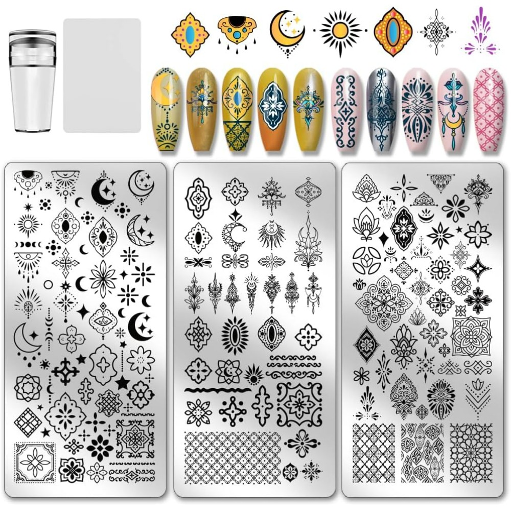 3pcs Vintage Totem Nail Stampi – Nail Art Stamping Kit recenzja i cena