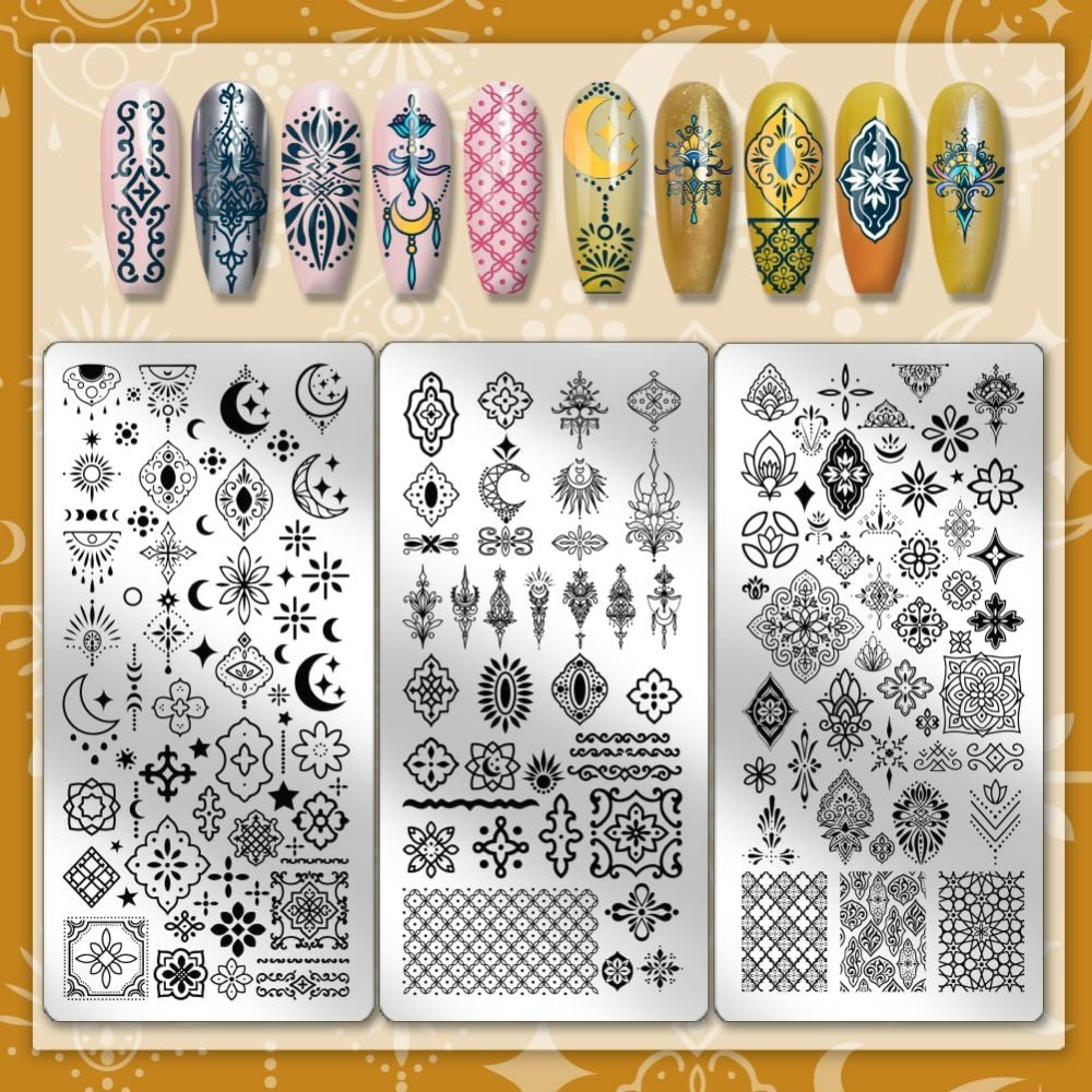 3pcs Vintage Totem Nail Stampi – Nail Art Stamping Kit recenzja i cena