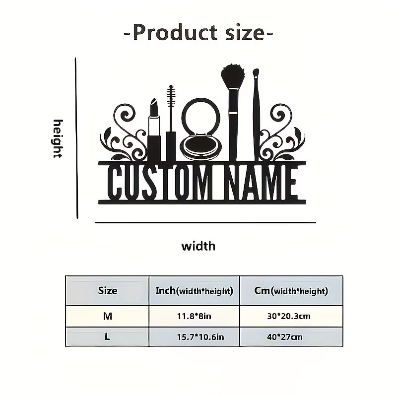 Personalized Metal Wall Decora – Beauty Makeup Names recenzja i cena