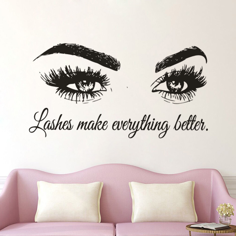 Eyelashes Vinyl Wall Decal Bea – Beauty And Makeup Quotes recenzja i cena