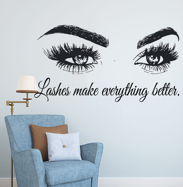 Eyelashes Vinyl Wall Decal Bea – Beauty And Makeup Quotes recenzja i cena