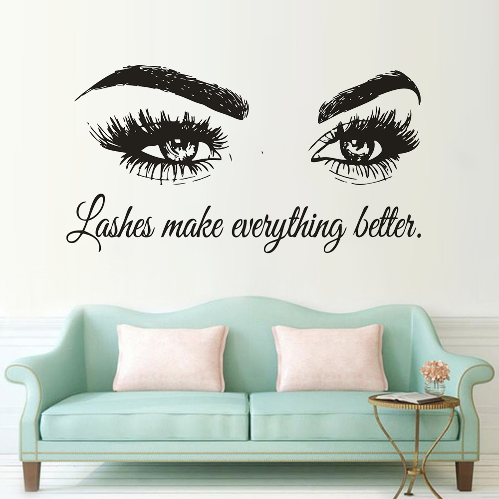 Eyelashes Vinyl Wall Decal Bea – Beauty And Makeup Quotes recenzja i cena