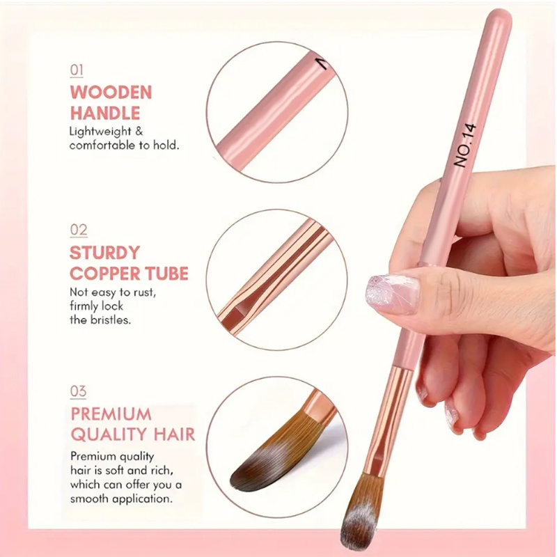 3pcs Pink Handle Acrylic Nail  – Blush Brush Kabuki recenzja i cena