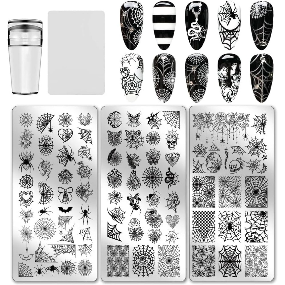 3pcs Spider Web Nail Stamping  – Nail Art Stamping Kit recenzja i cena