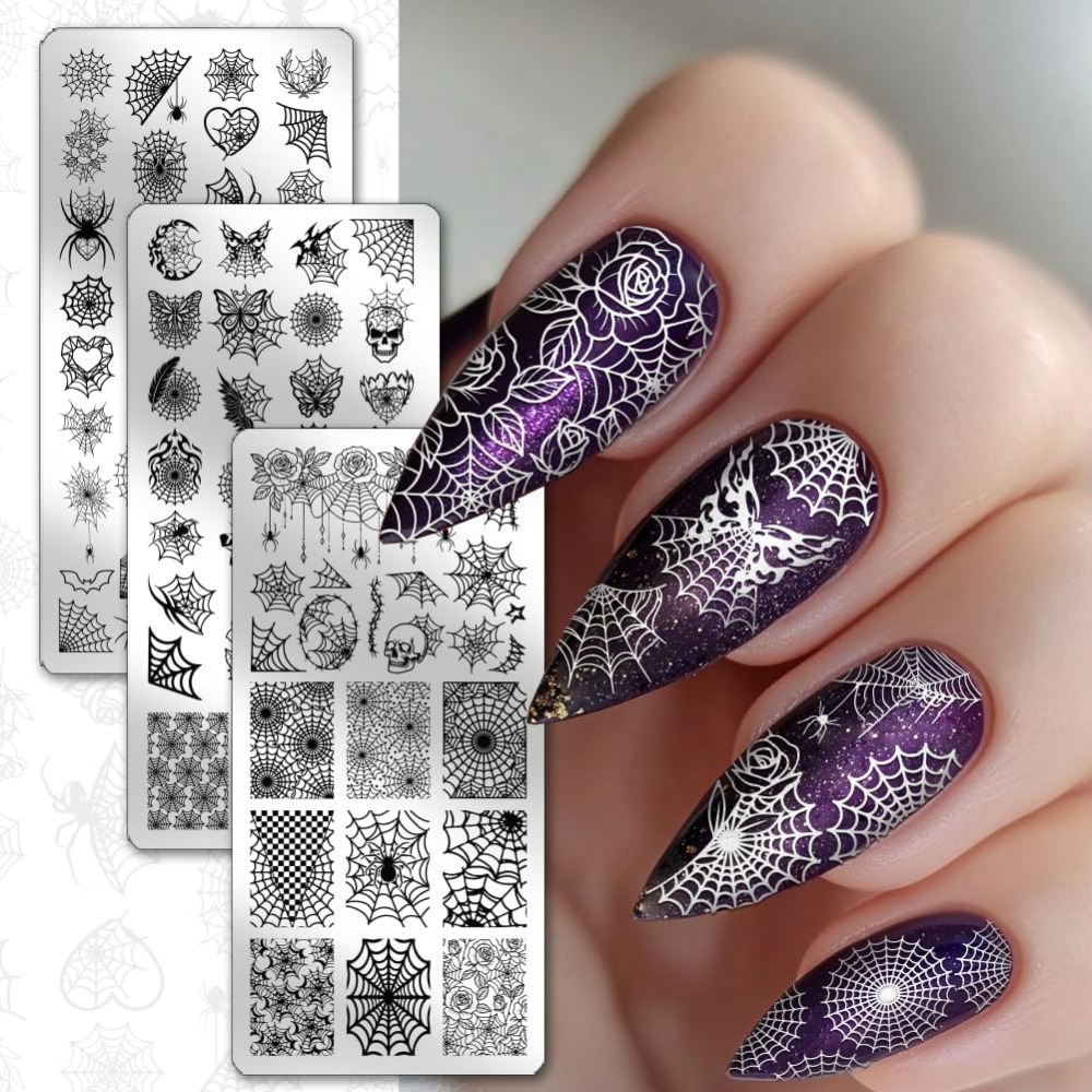3pcs Spider Web Nail Stamping  – Nail Art Stamping Kit recenzja i cena